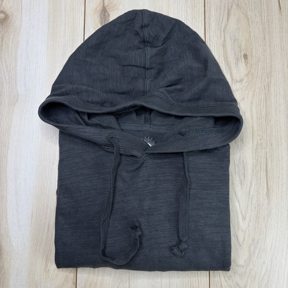 Faherty Sunwashed Hoodie Mens Medium Gray Organic Cotton Lightweight Drawstring